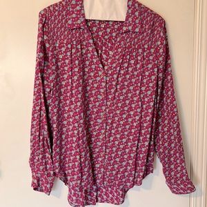 Pink Patterned Blouse. Small.